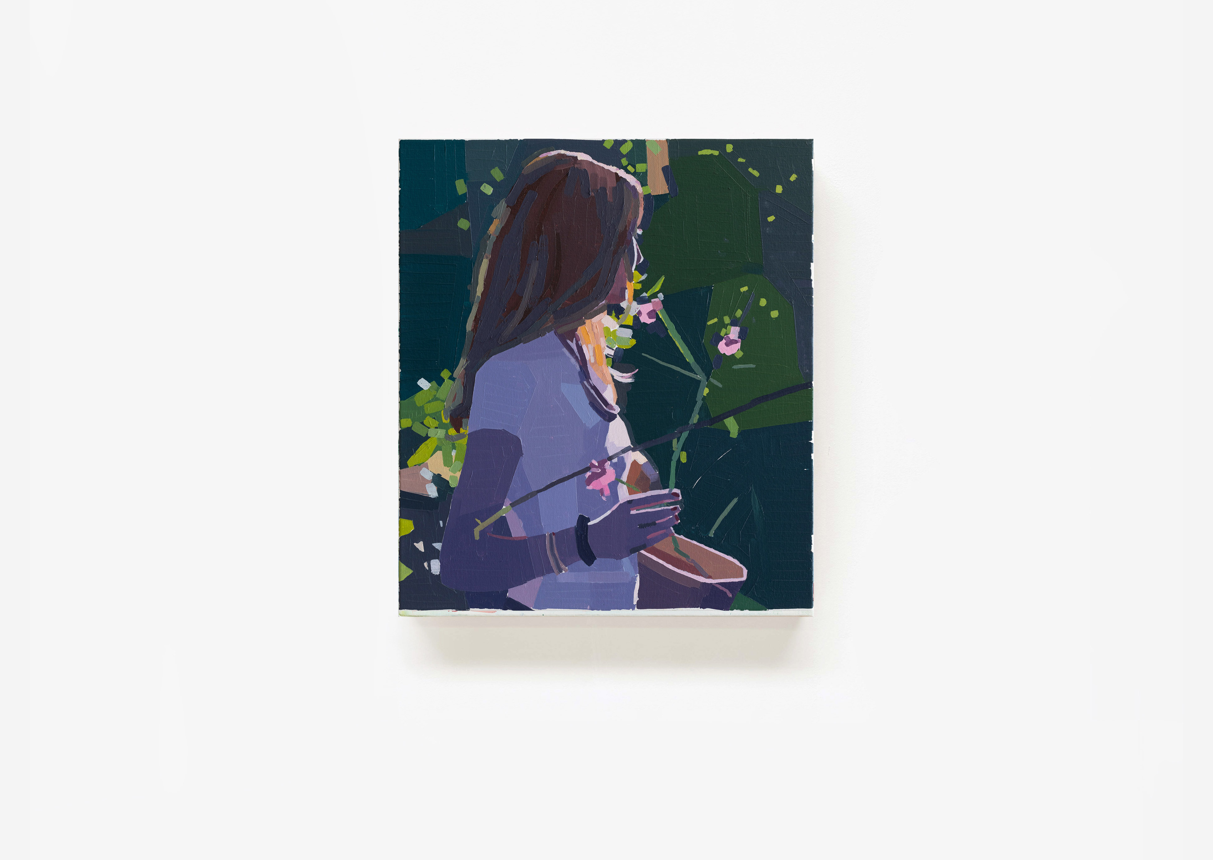 oeuvre Young Woman Holding Flower Guy Yanai
